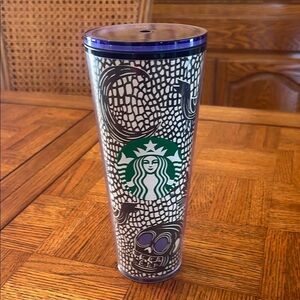 Starbucks Black and White Tumbler with Green Logo